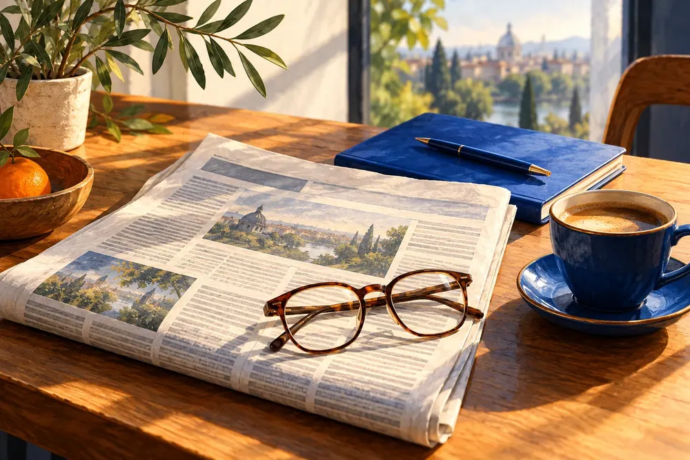 A Calm Way to Read the News — editorial illustration