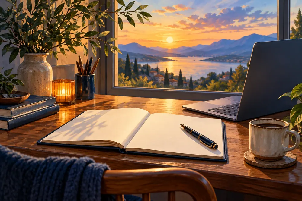 A Practical Writing Routine for Busy Days — editorial illustration